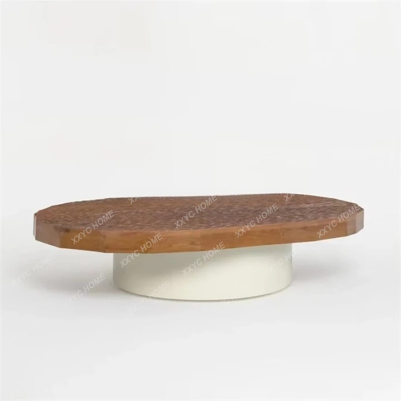 SSH   Minimalist Coffee Table Solid Wood Rectangular Coffee Table Living Room Coffee Table Household Engraving Fashion