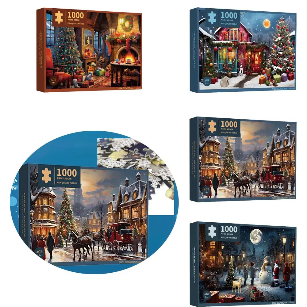 Merry Christmas Jigsaw Puzzles For Adults Home Decor Games Family Fun Floor Puzzles Educational Toys For Kids