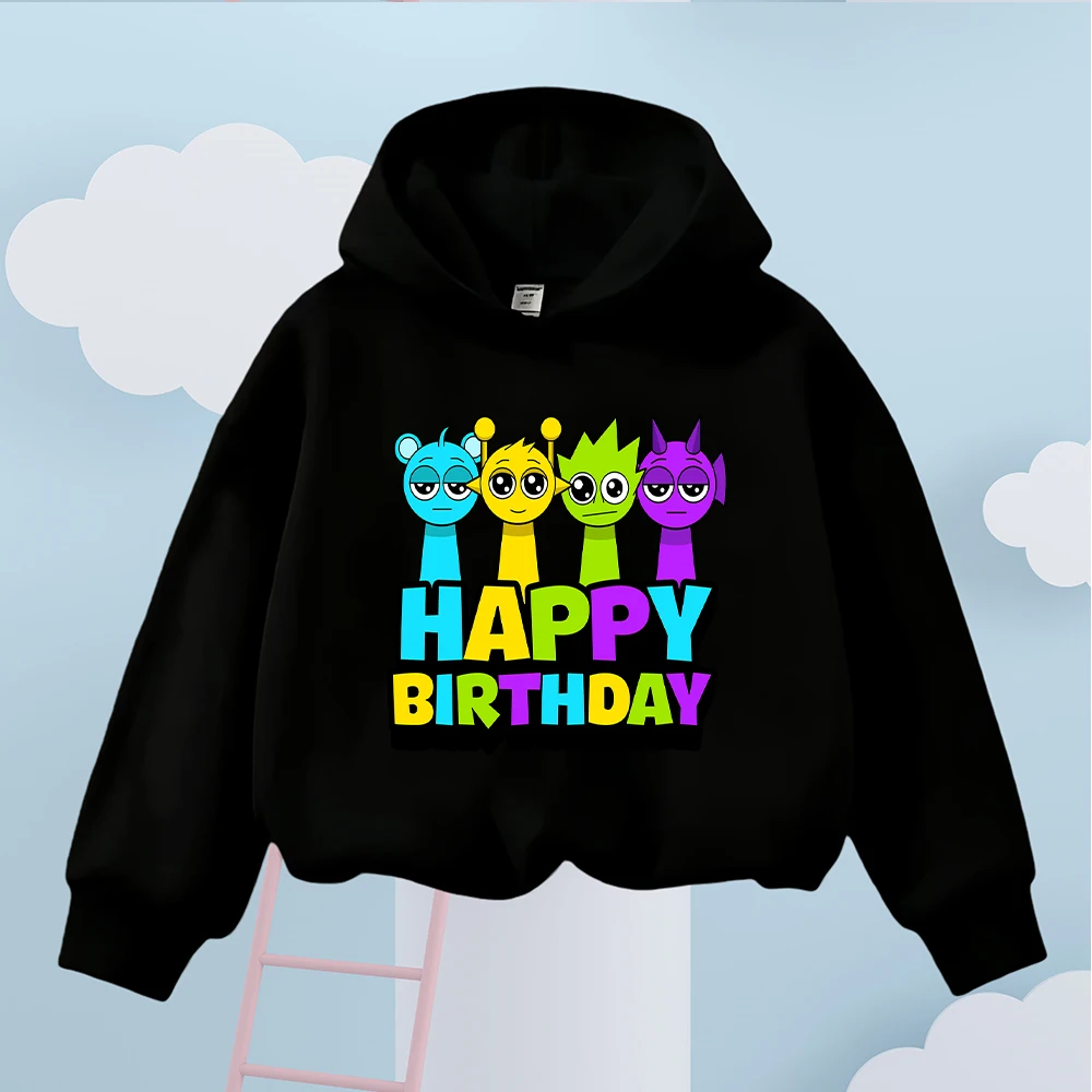

Kids Birthday Sweatshirt Cute Alien Cartoon Print Toddler Pullover Colorful Happy Birthday Graphic Long Sleeve Top for Boys