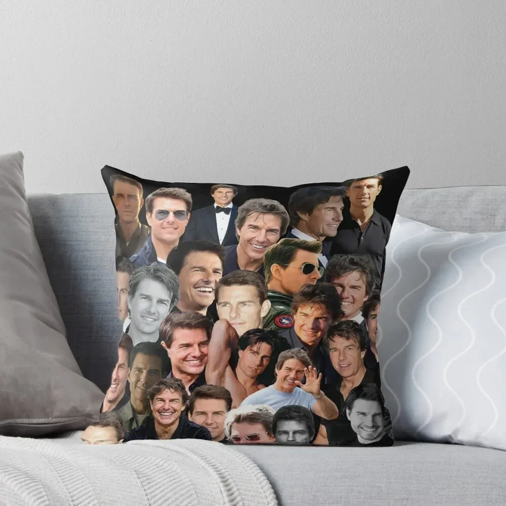 

tom cruise photo collage Throw Pillow Christmas Throw Pillows Covers Luxury Cushion Cover autumn decoration Pillow