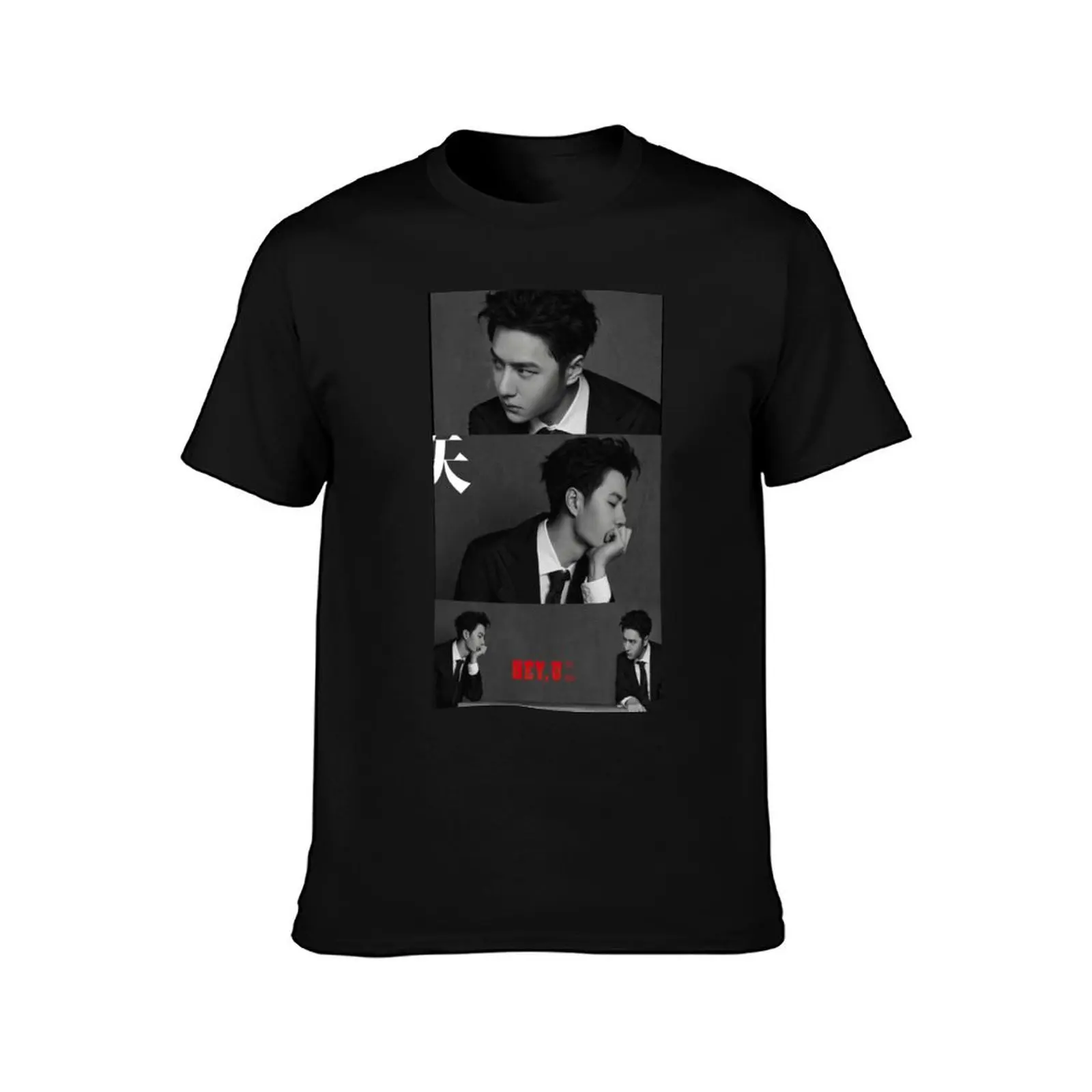 Wang Yibo T-Shirt Summer Casual Cotton Tee Oversized Streetwear Tops Vintage Graphic Print Loose Fit Short Sleeve