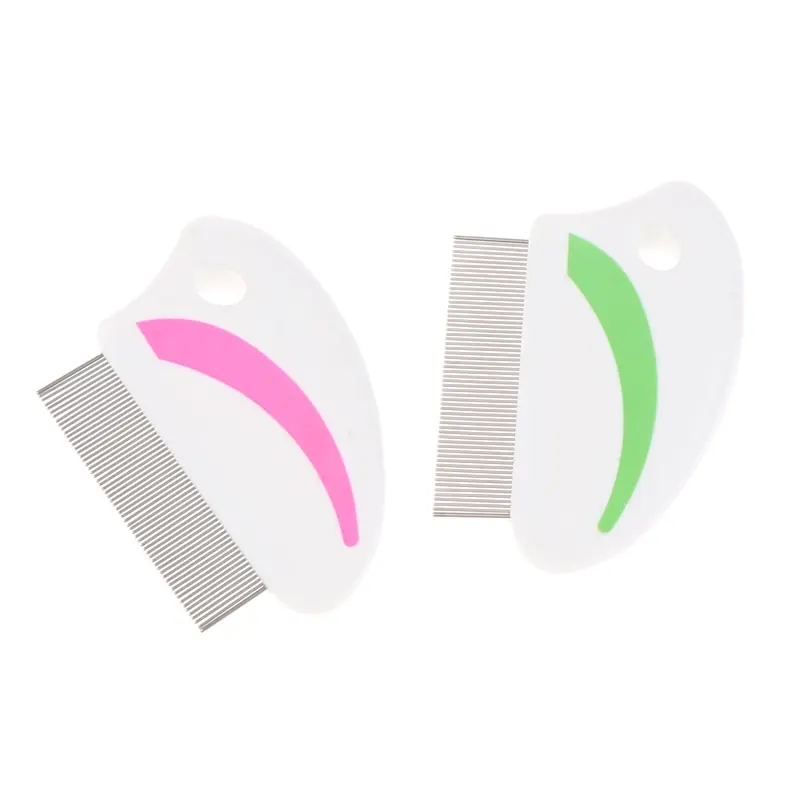 1pcs Steel Terminator Lice Comb Kids Hair Rid Headlice Super Density Teeth Nit Free Removal Long Teeth Anti-slip Bands Lice Comb