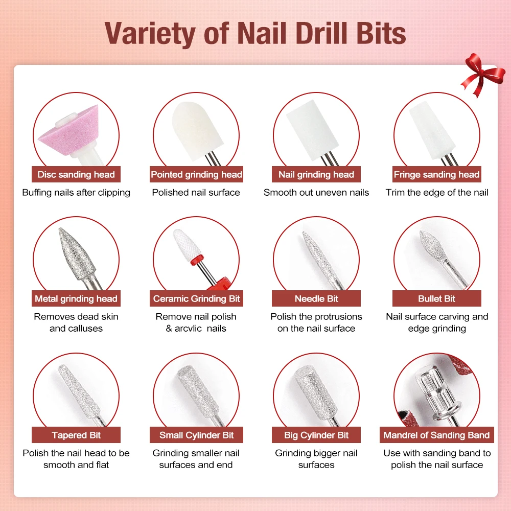 Perceuse à Ongles Professionnelle Électrique Sans Fil, Coupeur de Manucure pour la Réparation des Ongles, Gel Conçu Remodelé pour Salon, Outils