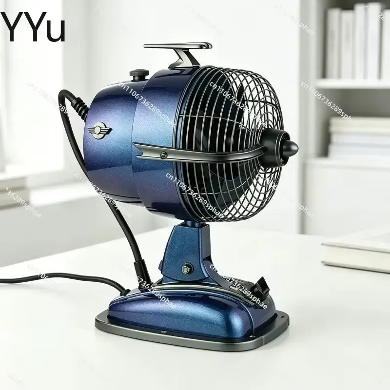 for Home Silent Desktop Air Circulation Fan Electric Oscillating Table Fan Retro Style Quiet Cooling Fan for Office Bedroom