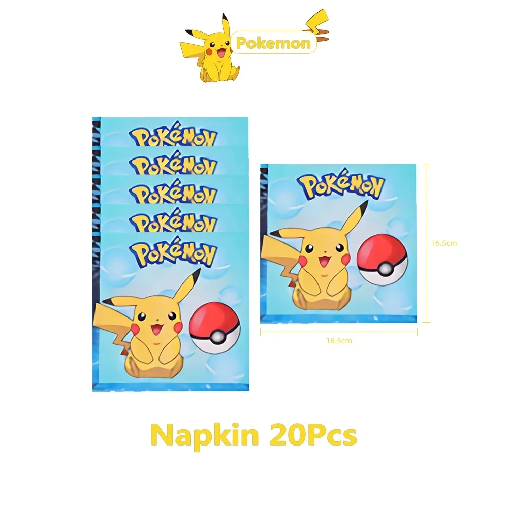 Perlengkapan Ulang Tahun Pokemon Cangkir Piring Spanduk Serbet Anak-anak 6 7 8 Tahun Balon Pikachu Pesta Ulang Tahun Dekorasi Baby Shower