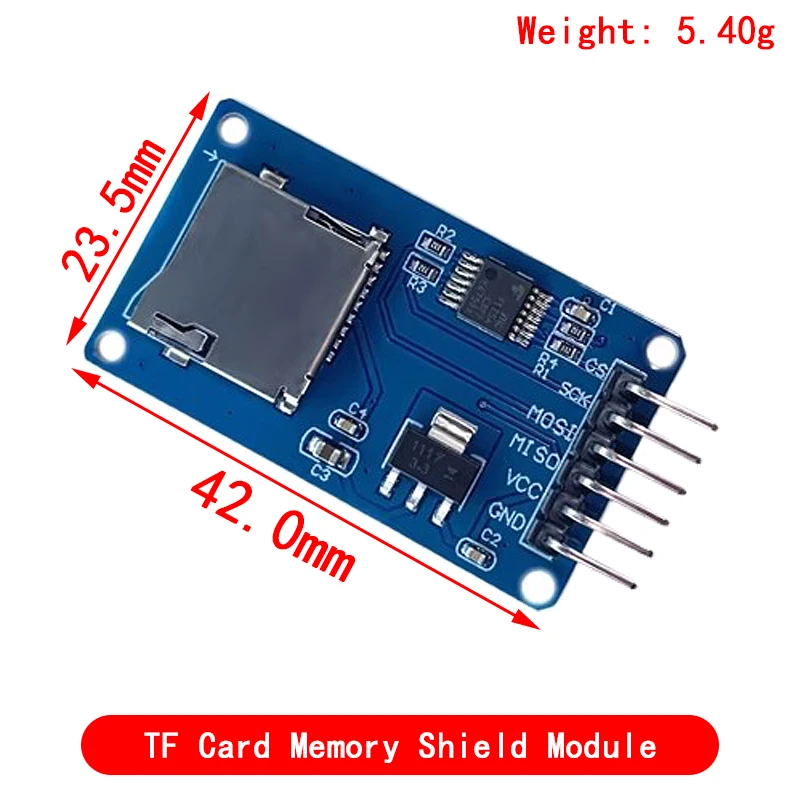 Micro SD-opslaguitbreidingskaart D1 Mini TF-kaartmodule Mini Micro SD TF-kaart Memory Shield-module met pinnen voor Arduino ARM AVR