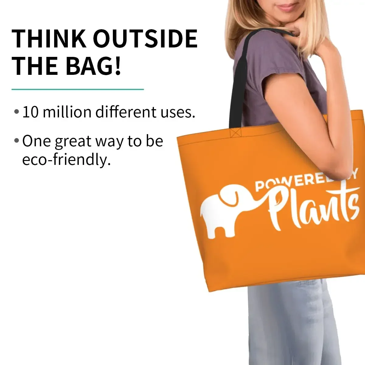 Bolsas de compras de elefante vegano, bolso de hombro con estampado Kawaii, de gran capacidad, portátil, para plantas