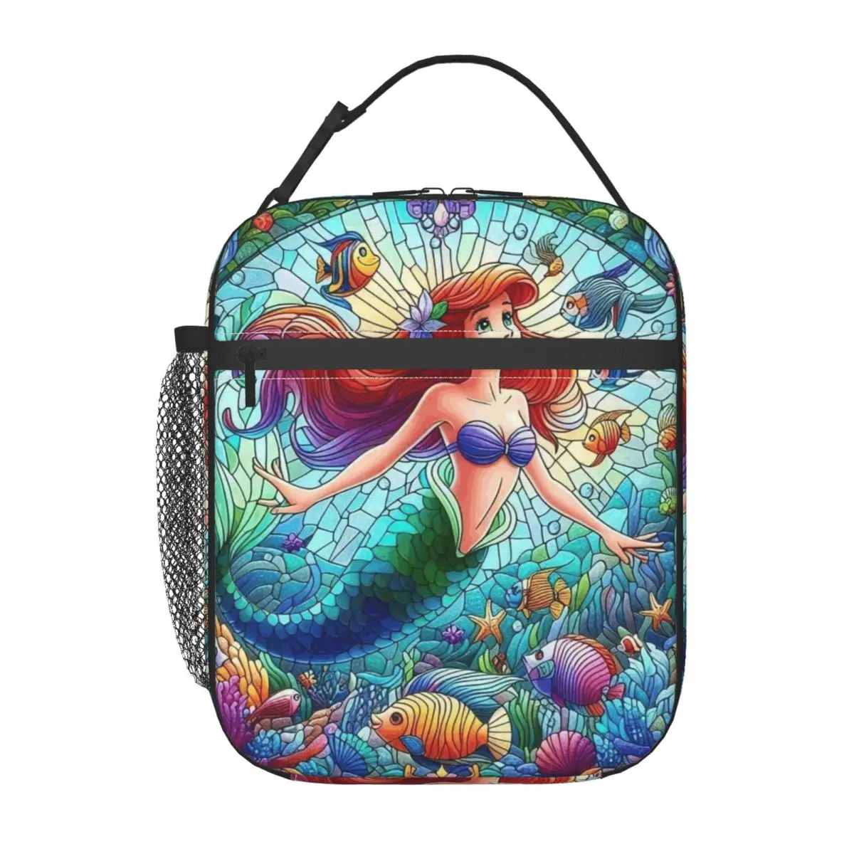 

Custom Ariel Little Mermaid Printed Thermal Insulated Lunch Bag Women Resuable Lunch Box for School Storage Food Tote Bags