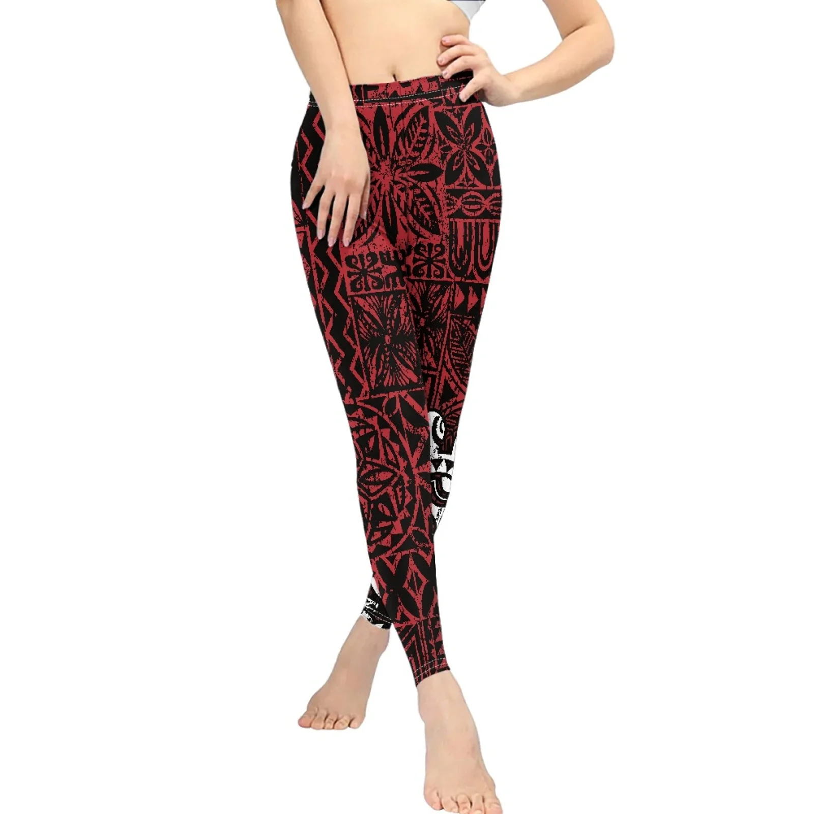 Polynesian Tribal Fijian Totem Tattoo Fiji Prints Push Up High Waist  Running Workout Yoga Pants Abdomen Fitness Sports Pants