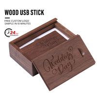 Free Custom Logo 64GB BOX+USB Wedding Gift 32GB Pen Drives Photography Studio 16GB Flash Drive Memory Stick Wooden 8GB U Disk