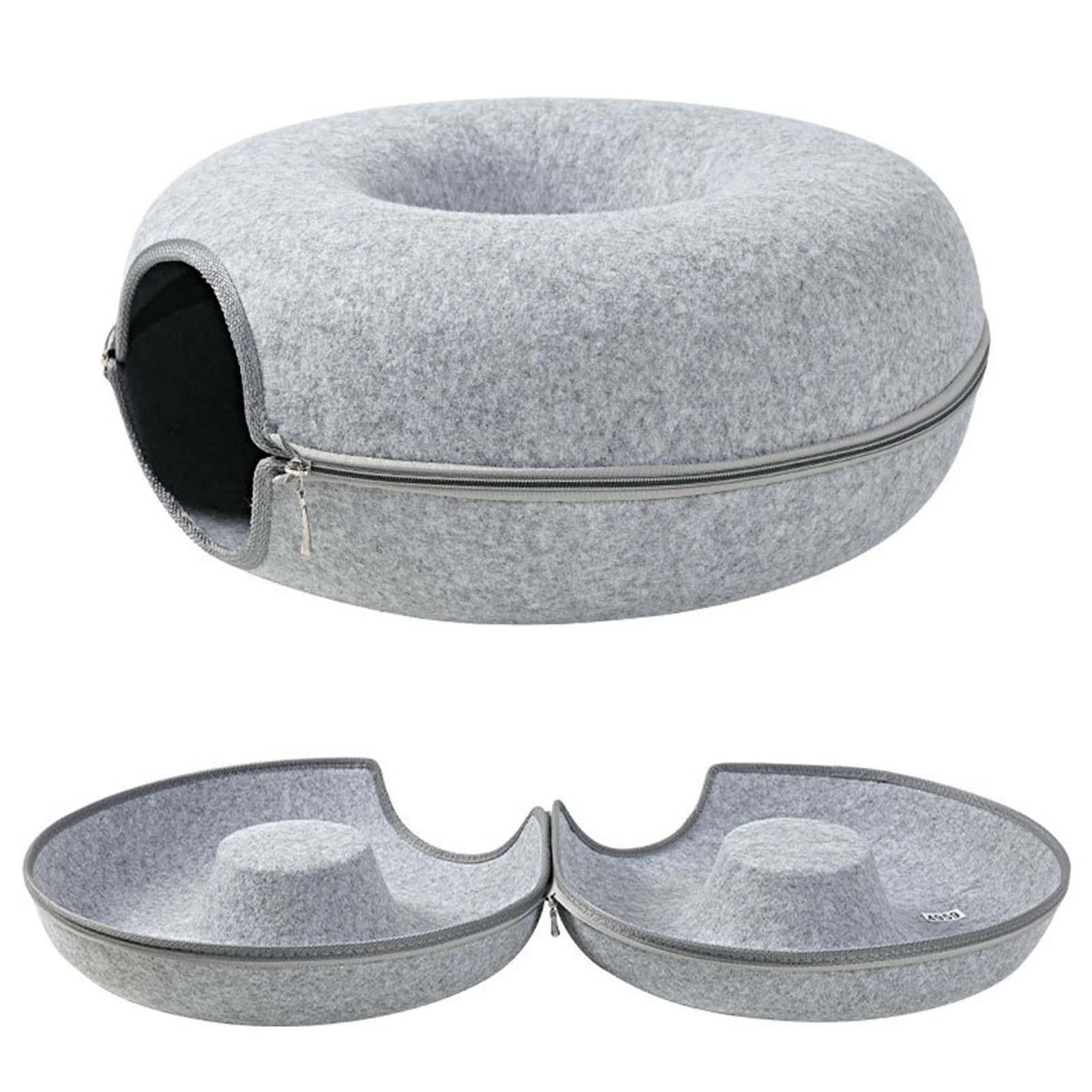 Cat Tunnel Bed Indoor Toys for Cats Donut Pet Bed Dual-Function Design Scratch Resistant- Suitable for Cats Rabbit Small Animals