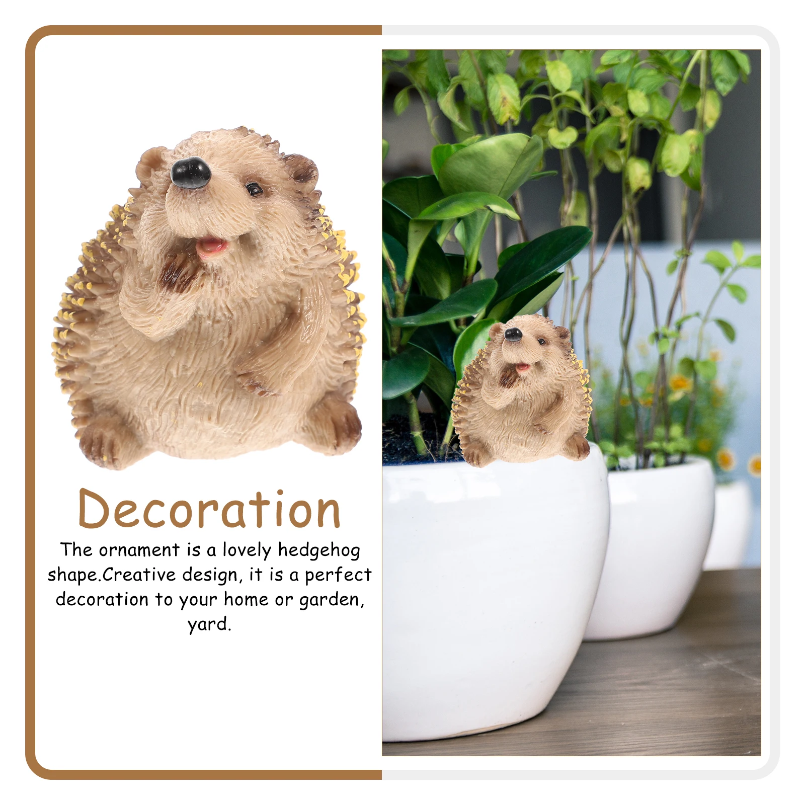 

Plastic Miniature Hedgehog Garden Statue Durable Outdoor Decor Micro Landscape Ornament Hedgehog Statue Lovely Plastic Craft