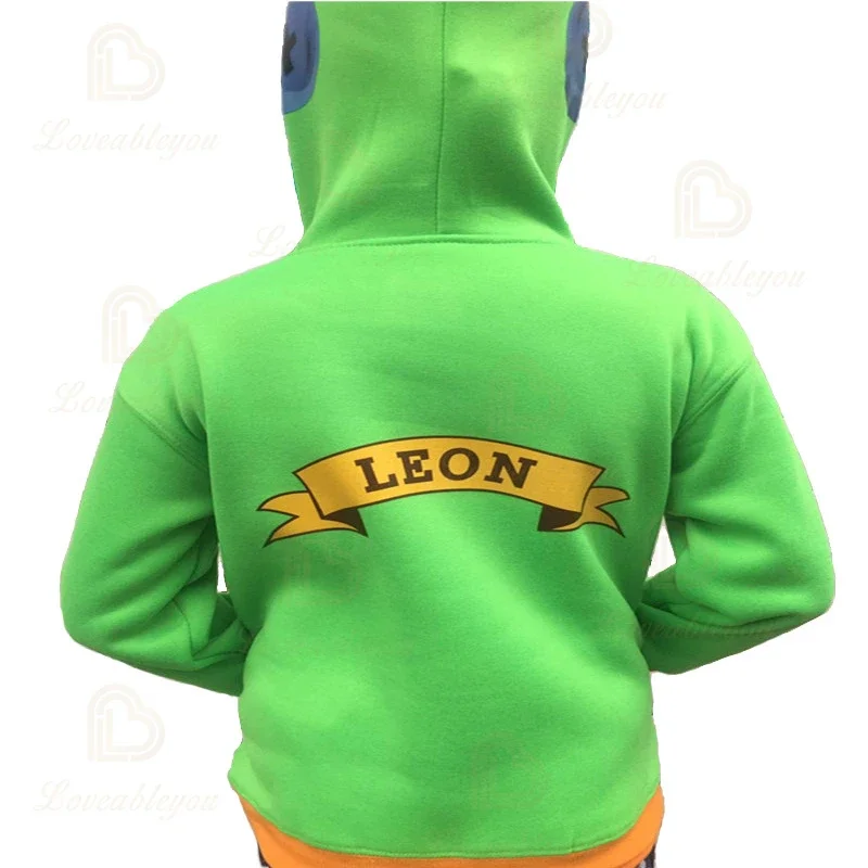 3T - 16T Girls Hoodie 2024 New Fashion Streetwear Hoodies Sweatshirt Design Green Red Leon Lovely Boy Girl Hoodie Printing Tops