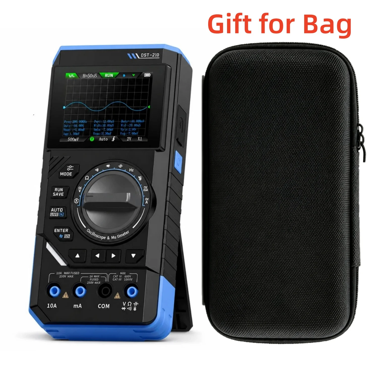 DST-210 3 IN 1 Digital Multimeter Oscilloscope Signal Source 19999 Counts 10MHz/1MHz Portable Electrician Tools