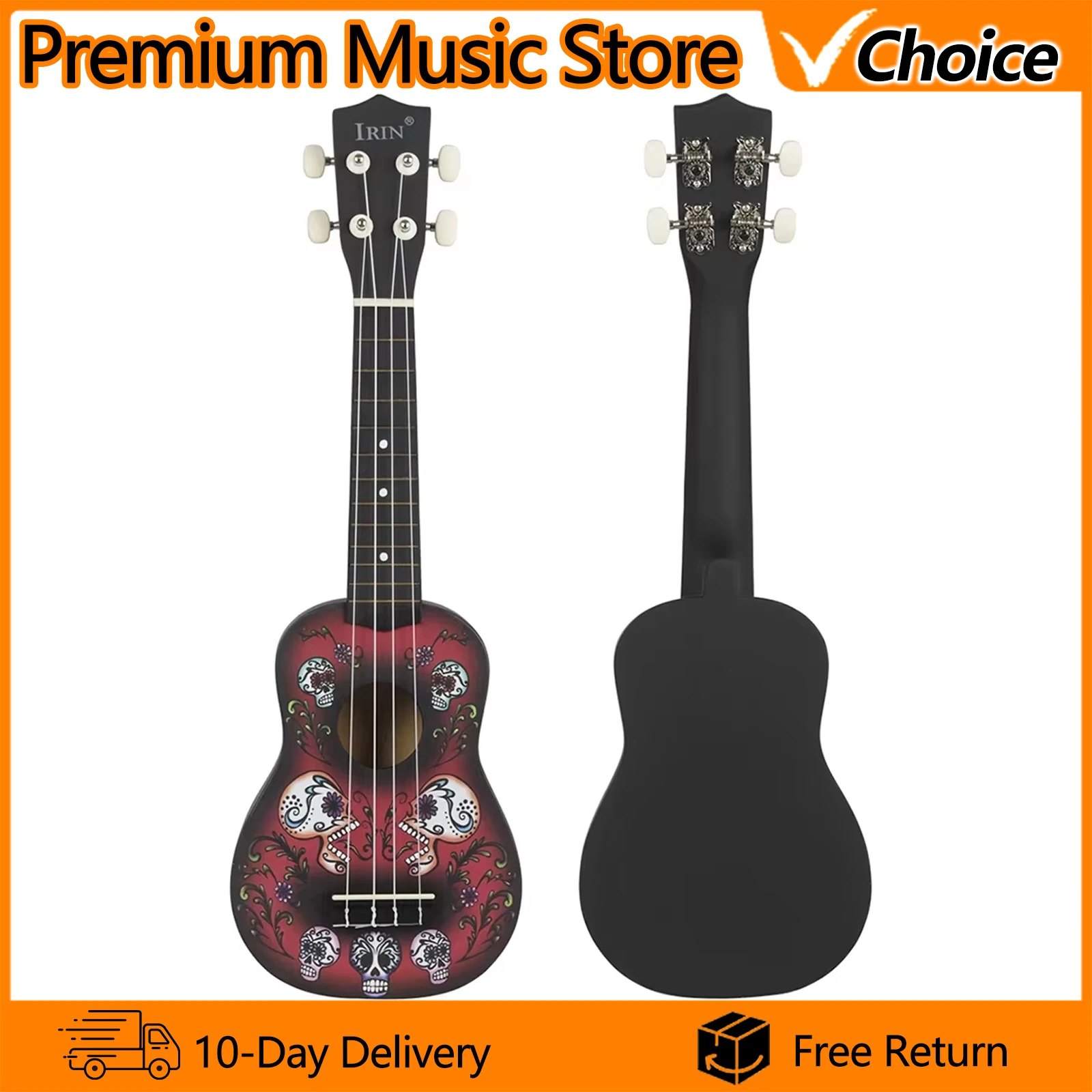 IRIN 21 بوصة القيثارة المهنية 4 سلاسل هاواي الغيتار الجمجمة الغيتار القيثارة الزيزفون القيثارة سلاسل آلة موسيقية #1