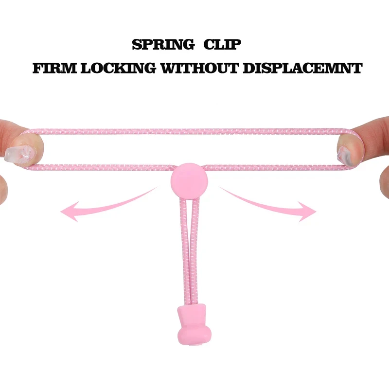 1-4Pair No Tie Shoelaces Round Push The Spring Lock Sports Elastic Shoelace Suitable For All Shoes Lazy Laces Shoe Accessories
