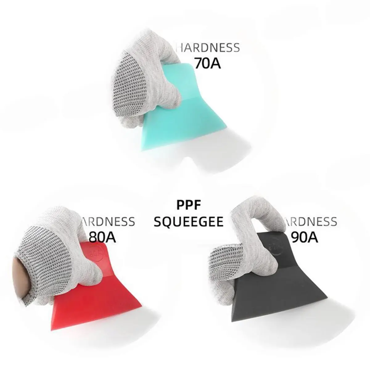 PPF Squeegee Vinyl Wrap Tool,Different Hardness Anti-Scratch Rubber Scraper Soft TPU Mini Squeegee Window Tint Tool