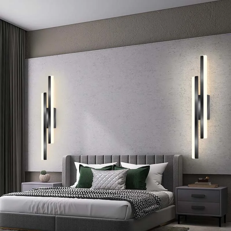 Moderna lampada da parete a LED striscia lunga per soggiorno sfondo camera da letto comodino applique da parete applique per interni decorazioni per la casa apparecchio di illuminazione