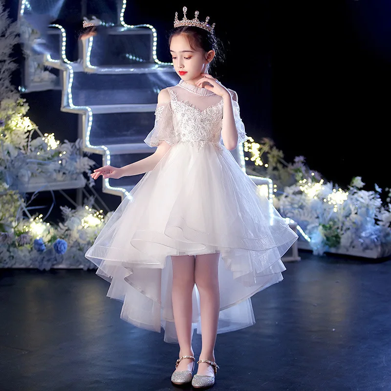 Children's Evening Princess Stylish Host Show Flower Wedding Little Girl Piano Performance Dress Spring