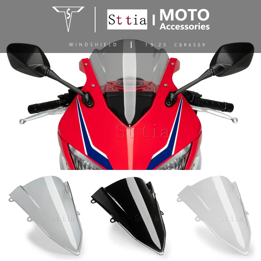 

For Honda CBR650R CBR 650R Motorcycle Accessories Windscreen Windshield Heightening Raised Wind Shield 2019 2020 2021 2022-2025