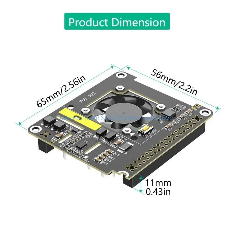 HX6A PoE HAT Expansion Module For RPi 5 POE HAT Adapter Board Optimized