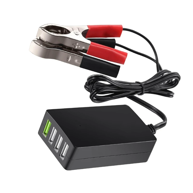 Multiple Device Car Charging Station, 4 Port USB Power Adapter With DC12V/24V Input Fit for Simultaneous Device Charging