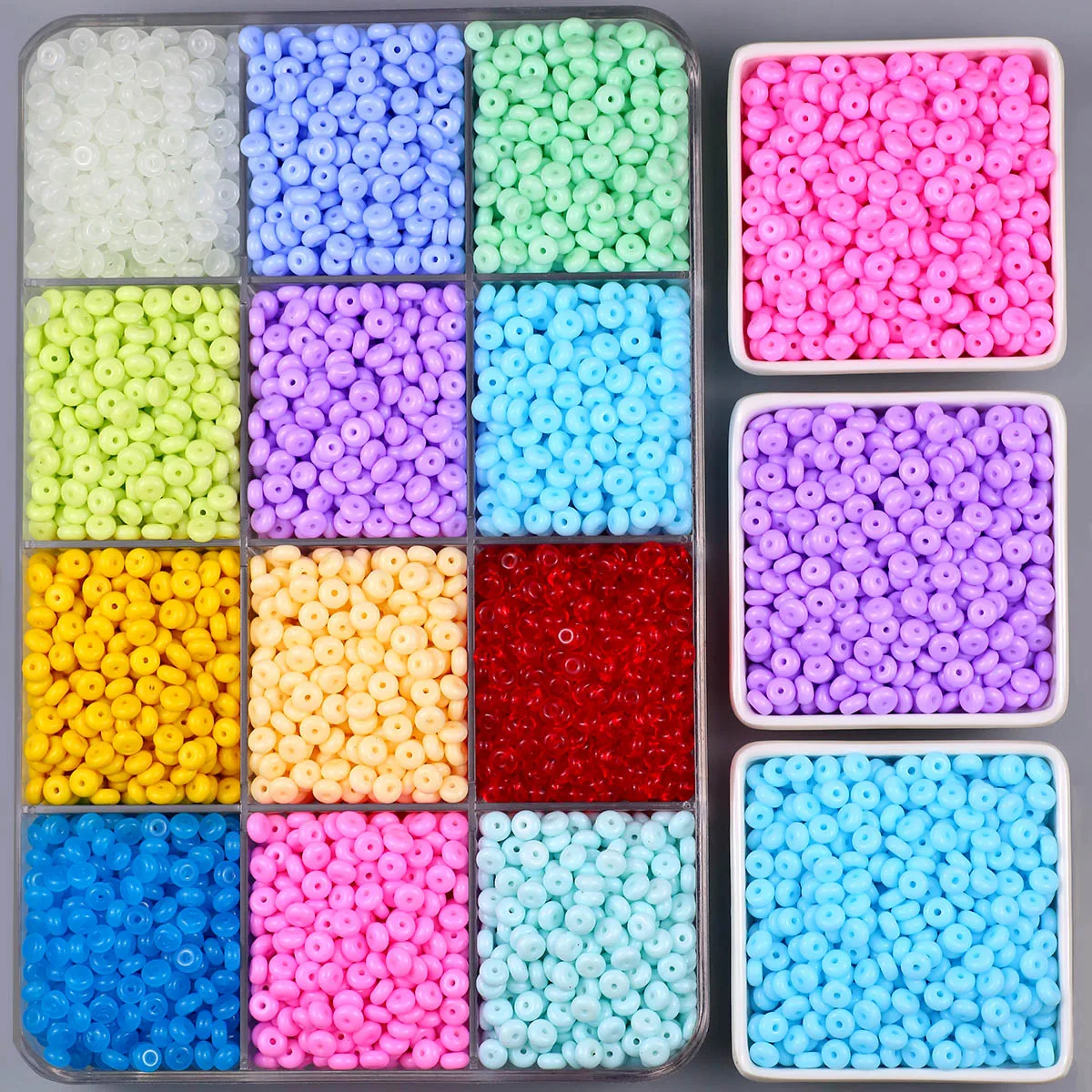 6 x 3 mm Glasperlen aus natürlichem Porzellan, mehrfarbig, handgefertigt, zum Selbermachen für die Schmuckherstellung, Perlenketten, Anhänger, Zubehör