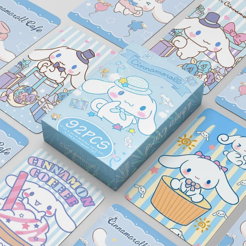 92Pcs/Set Sanrio Series High Quality Cinnamoroll Lomo Cards HD Printd Photocards Kawaii Cinnamoroll Stickers Collection Gifts