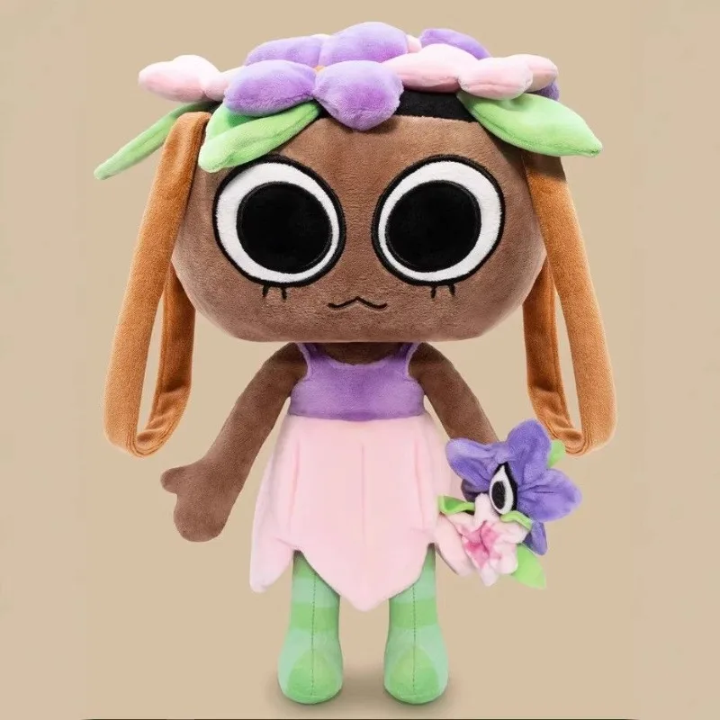 Bassie Scraps Dandy's World Plush Toy Cute Flower Head Wearing Stuffed Doll Game Character Plushie Gift