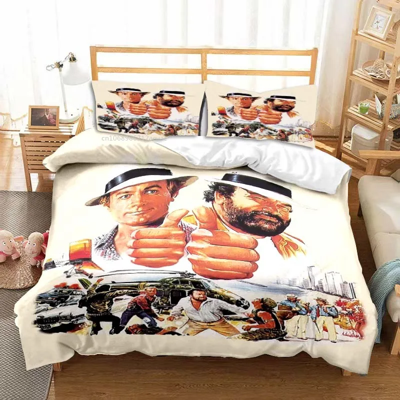 Terence Hill Bud Spencer All Season Twin Bedding Set 3 Piece Comforter Set Bed Duvet Cover Double King Comforter Cover