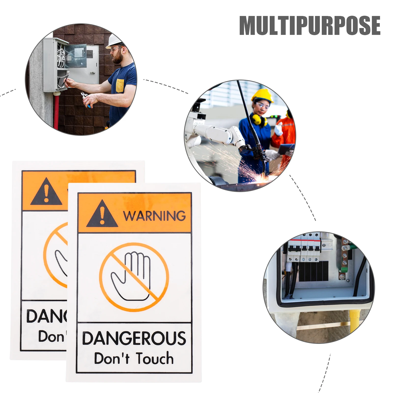 2 Pcs Warning Label Decal Please Dont Touch Sign Decals Not Stickers Safety Keep off Don't Anything