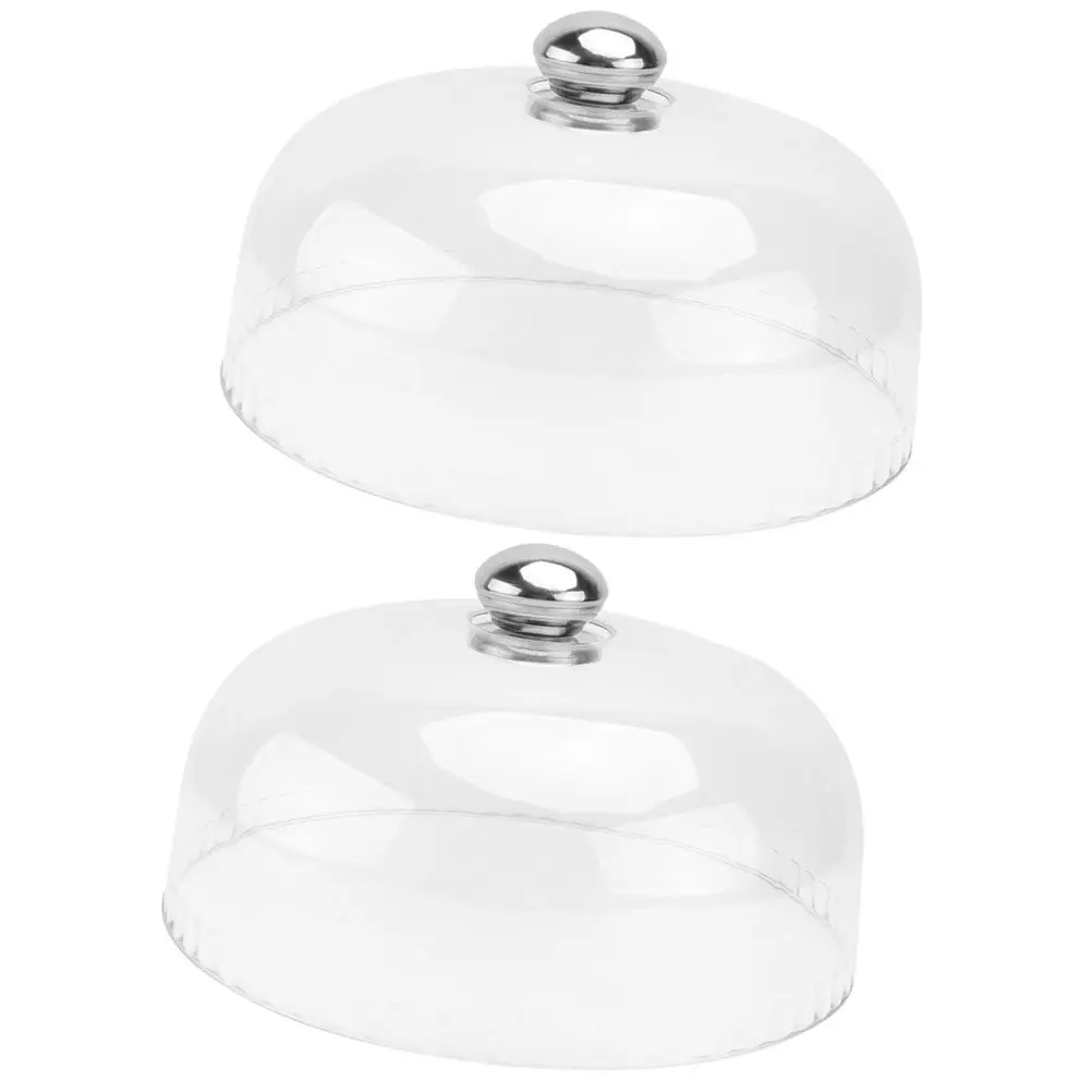 2Pcs Practical Stainless Steel Cake Cover Dome Easy Clean Lid for Home Hotel Restaurant Cake Dome Cover Food Covers for Outside