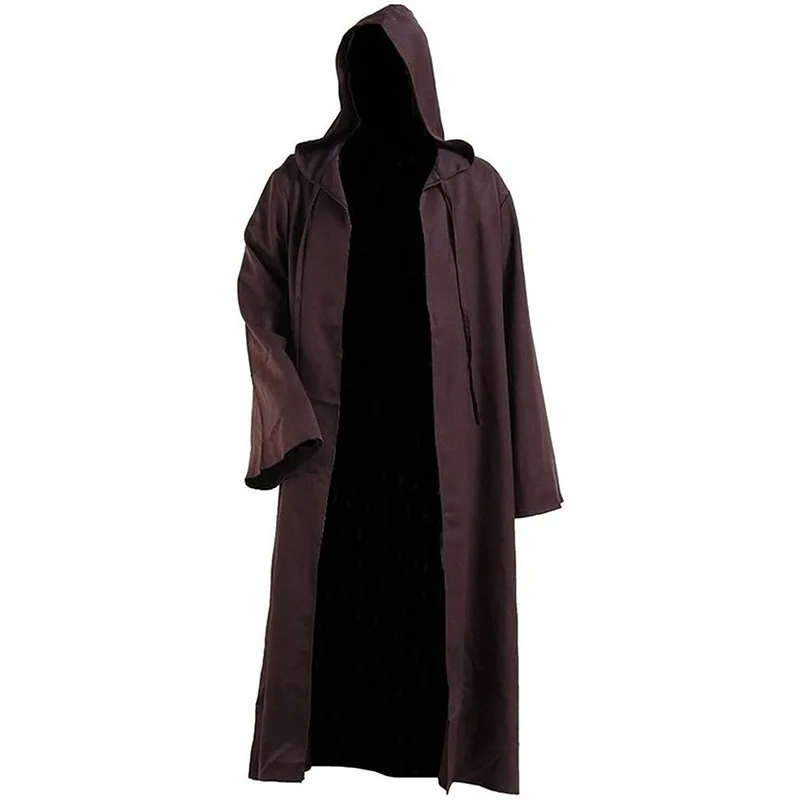 

Cosplay Costume Wizard Vampire Robe Monk Fancy Halloween Clothing New Men Kids Medieval Tunic Hooded Robe Cloak Knight