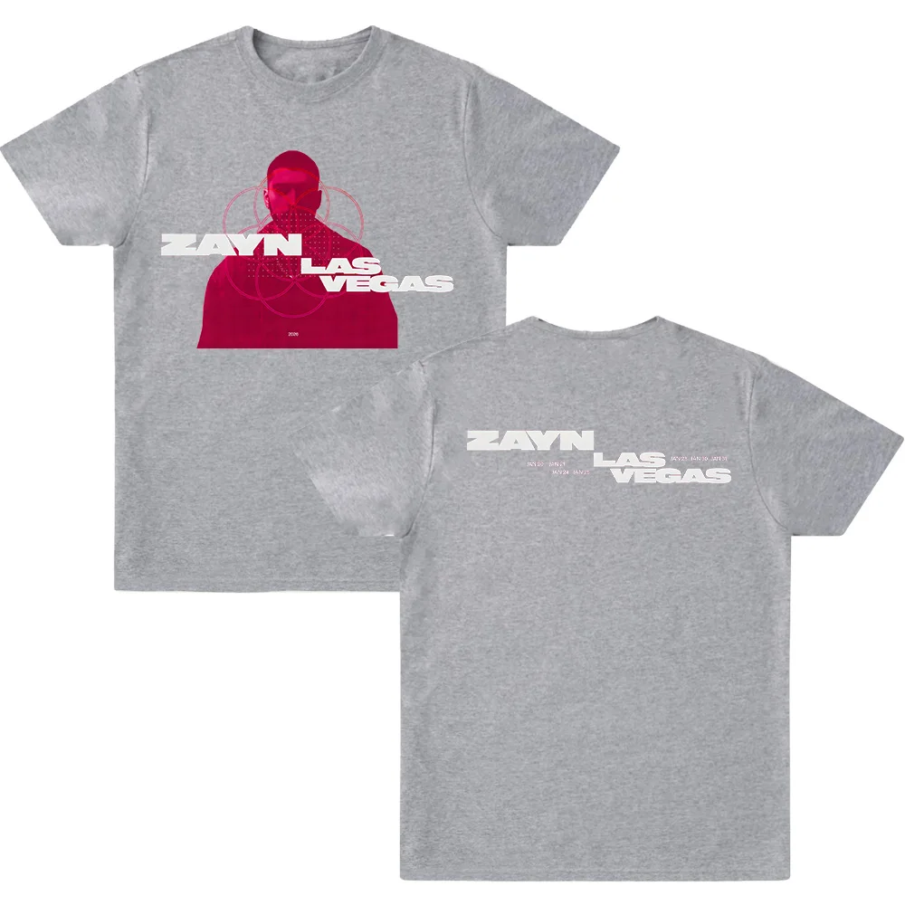 زين لايف في لاس فيغاس 2026 تي شيرت زين مالك تصميم عصري تي شيرت جمالي للنساء والرجال بأكمام قصيرة تي شيرت صيفي قطني غير رسمي #4