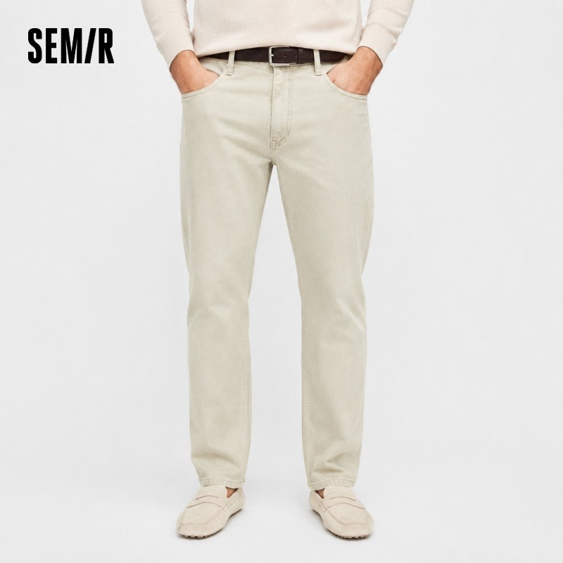  Semir Men Jeans Washed 2026 Retro Loose Fit Straight Cotton Urban Casual Everyday Style Soft Comfortable Daily Wear Trendy 