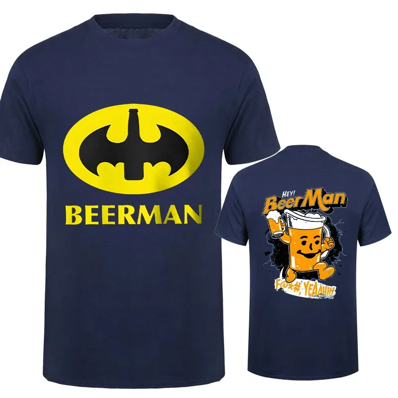 Men's Beer Man Printed T-Shirt Oversized Classic  Funny Novelty Drinking   Graphic Tees for Men Summer Tops image 3