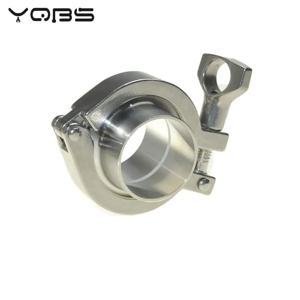 YQBS Triclamp SS Sanitary Flange Pipe  Weld Welding Ferrule Tri Clamp  PTFE  or Silicone Gasket  Stainless Steel SUS SS 304