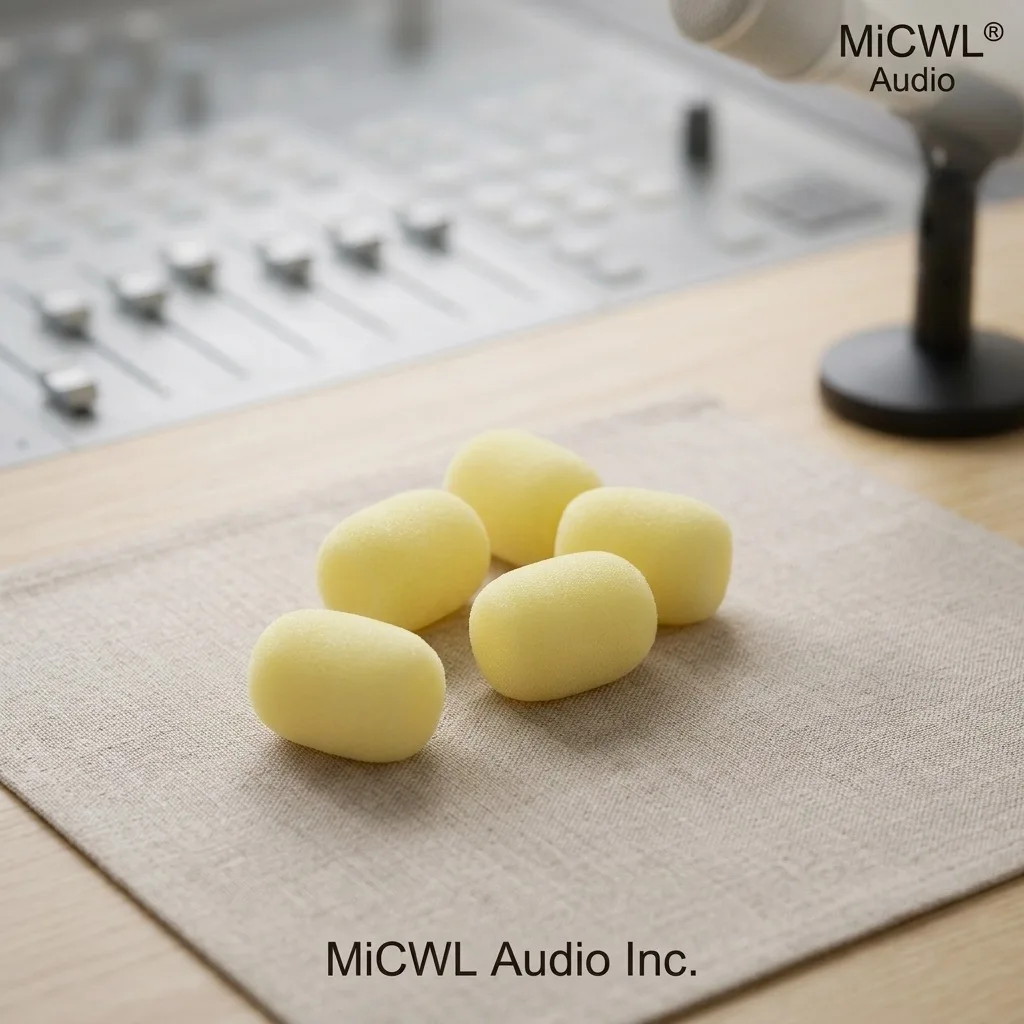 Beige Foam Windscreen for Headset Lavalier Lapel Microphone, 2-3mm Mini Sponge Ball, Noise Reduction Windproof Mic Cover