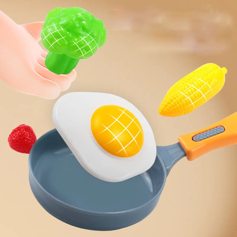 Simulation de jeu de cuisine pour enfants, mini batterie de cuisine, maison de courses, accessoires de cuisine, chariot de courses, jouets de fruits pour filles et garçons