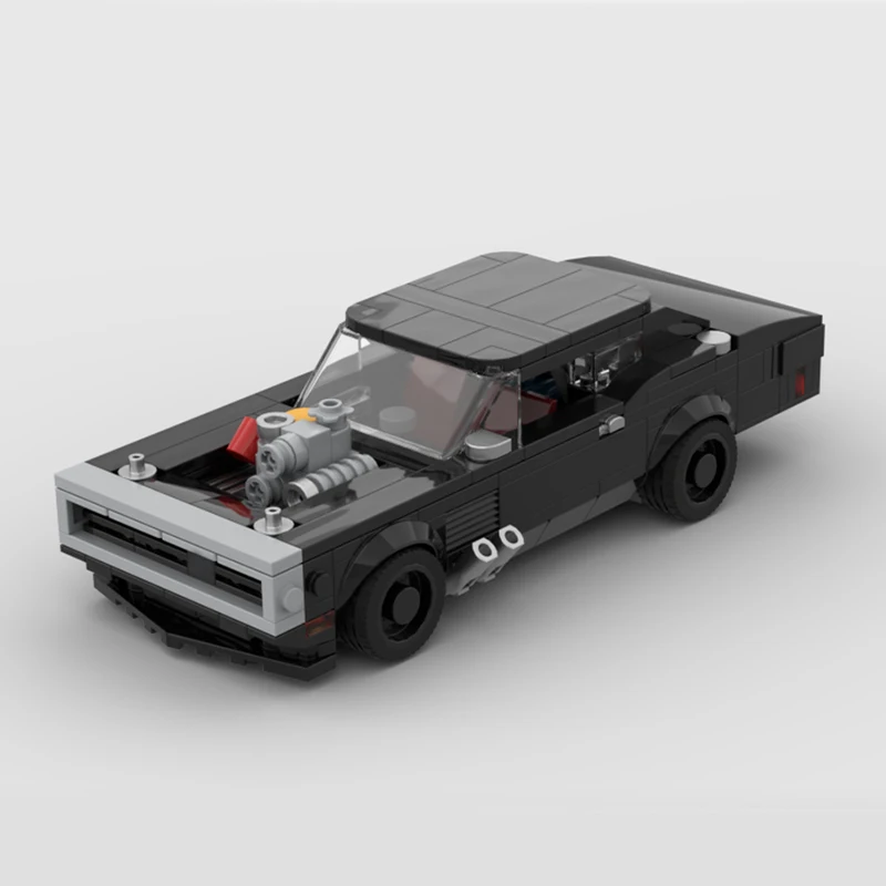 321pcs MOC Dodge Charger Custom Racing Series Model Building Blocks Hero SciFi Pirate Voyage Fortress Technical Engine Toy Gift