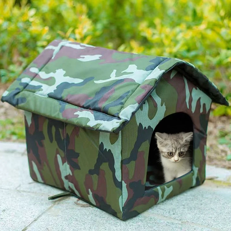 Outdoor Cat House Waterproof Pet Shelter Winter Warm Pet Cat Cave Sleeping Beds Tent for Small Dog Puppy Supplies