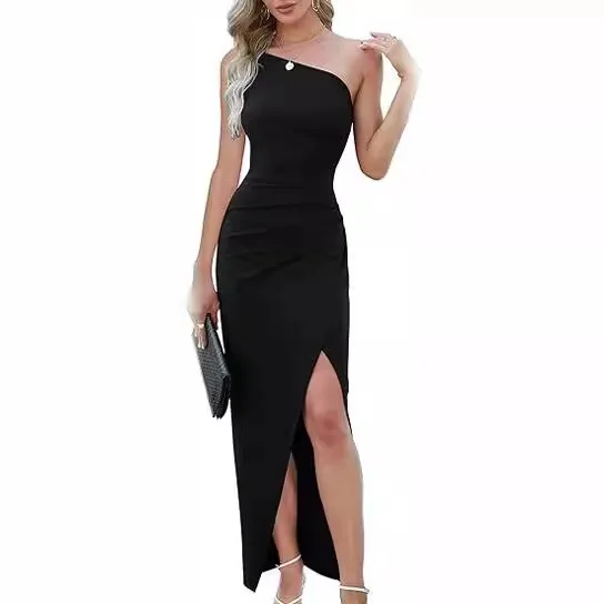 

UI263-One Shoulder Sexy Sleeveless Fitted Dress