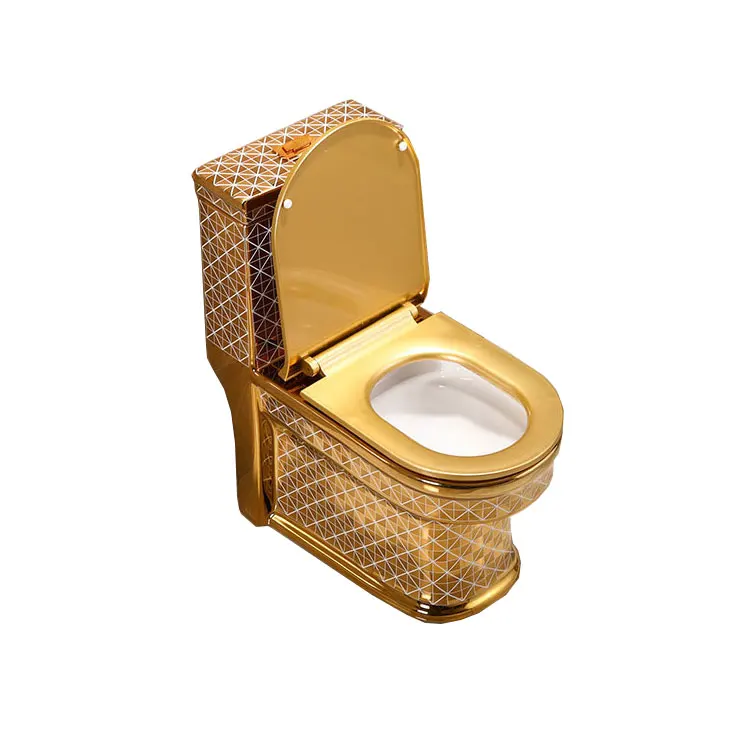

Modern Sanitary Ware Floor Mounted Bathroom Ceramic Gold Toilet