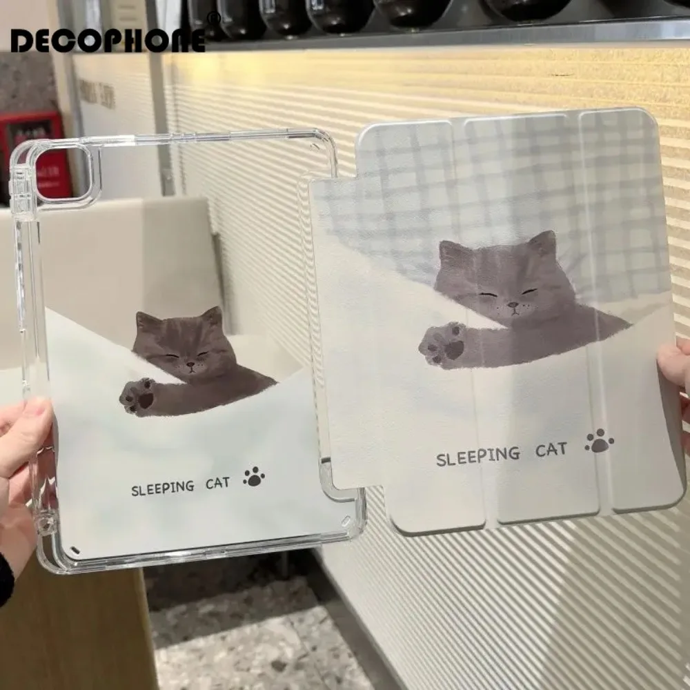 

Cute Cat Smart Cover tri-fold case For iPad 10th 11th Gen 7/8/9 10.2''/Air 4 5 6 7 11/ 9.7 Pro11Mini 6 7 12.9"/13"
