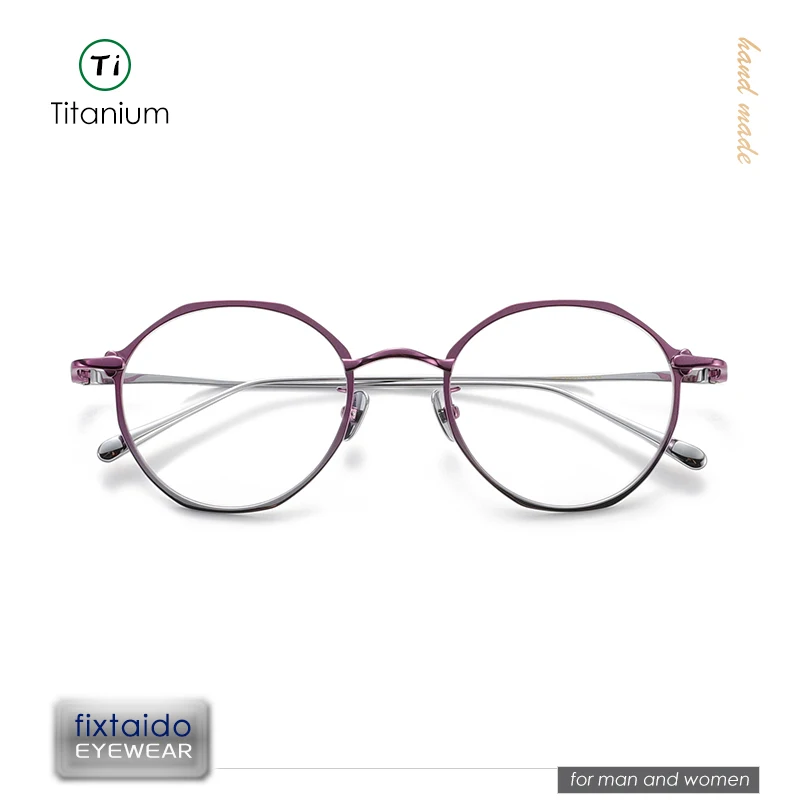 Taylor design retro unique octagonal pure titanium glasses Okta, gradient color optical eyeglasses for men and women