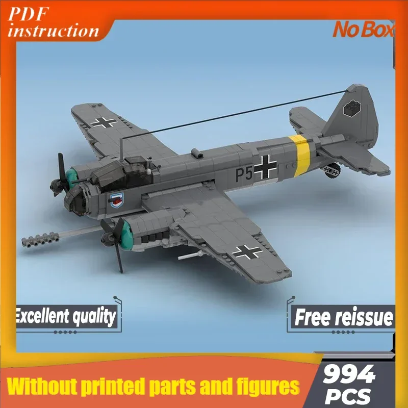 ChristmasMoc Building Bricks Military Aircraft Model Junkers Ju 88 Fighter Technology Modular Blocks Gift  Toy DIY Sets Assembly