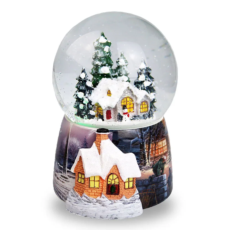 Christmas igloo crystal ball music box self-spraying snowflake music box as a birthday gift for girlfriends and children