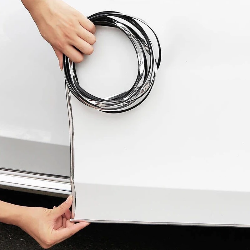 

Хромированная Декоративная полоса для двери автомобиля, защита от царапин, защитная крышка, полоса, рулон, хромированный Стайлинг, литье, отделка, полоса