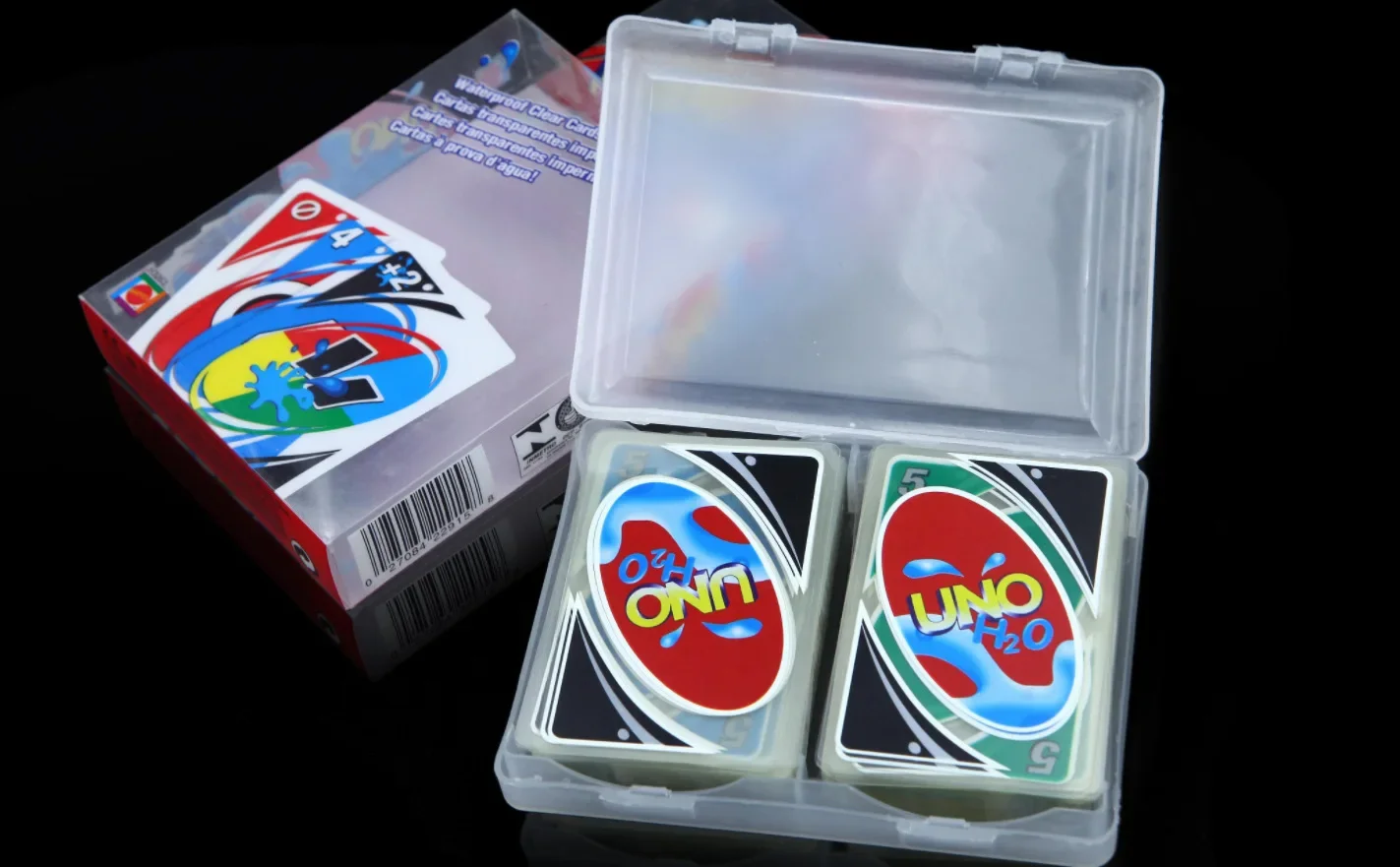 New UNO H2O Card Game Clear WaterProof Pressure Proof PVC Plastic Transparent Kids Toys Playing Cards Board Games Birthday Gifts