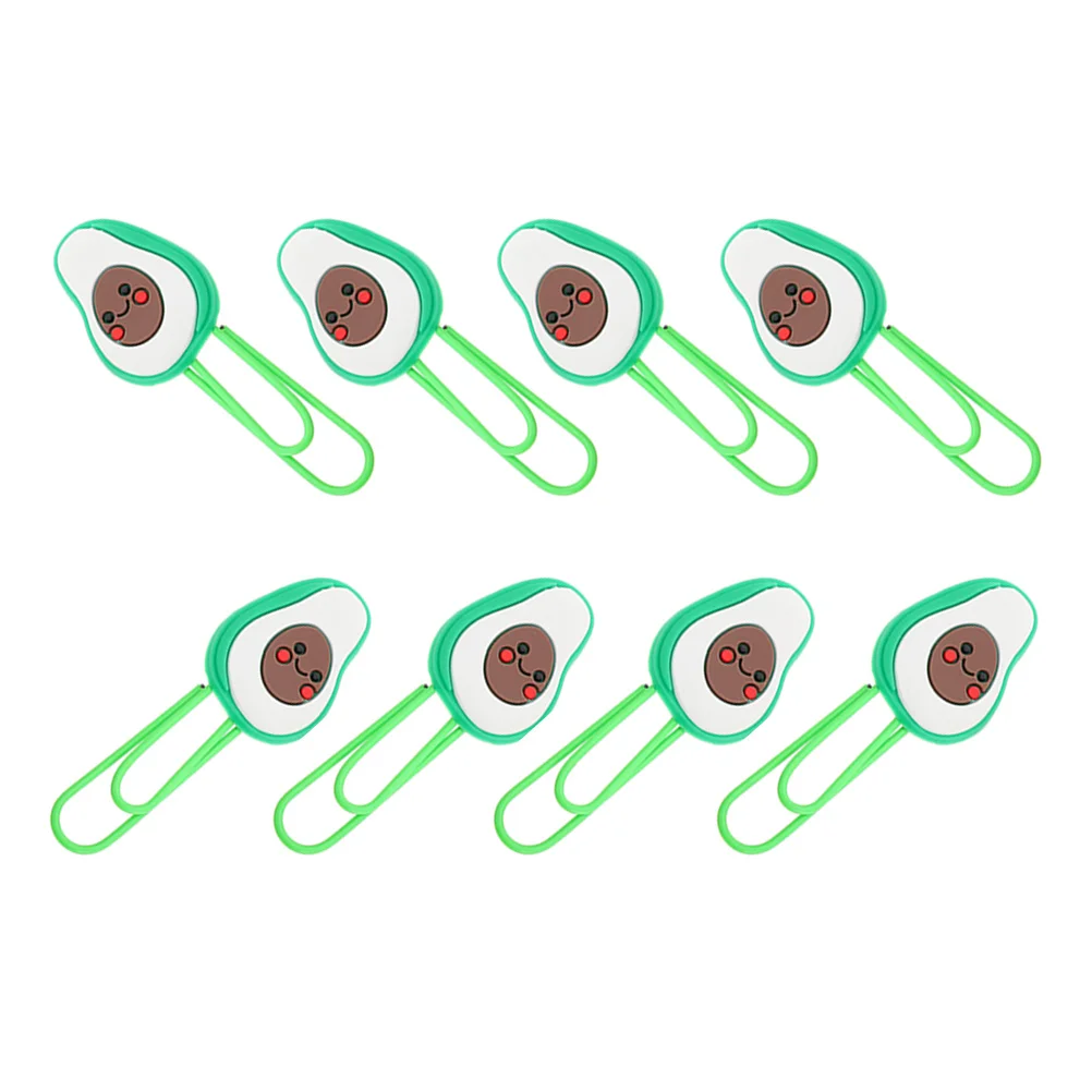 8Pcs Creative Avocado Paper Clips Unique Fruit Shaped Clips for Paperwork File Management Office Desk School Study Organization